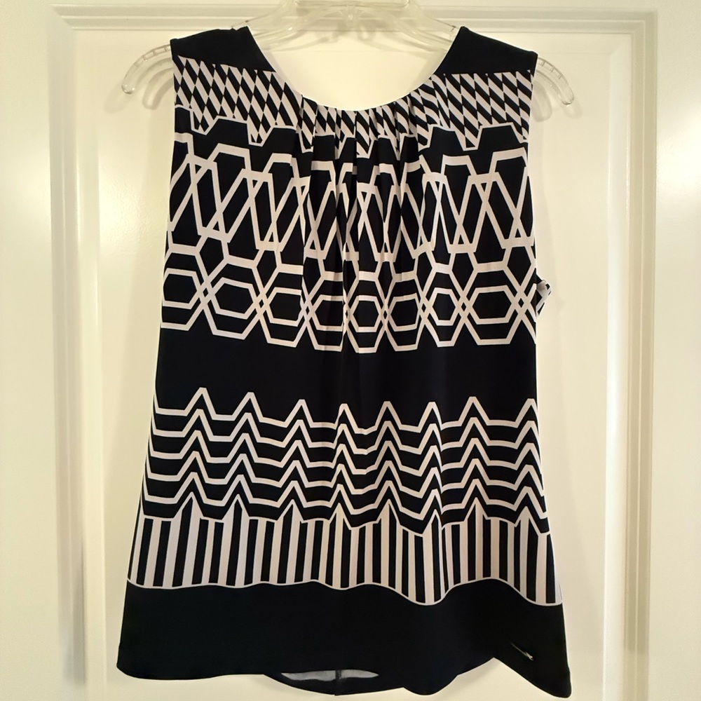 Geometric Black and Cream Calvin Klein Women's Top New